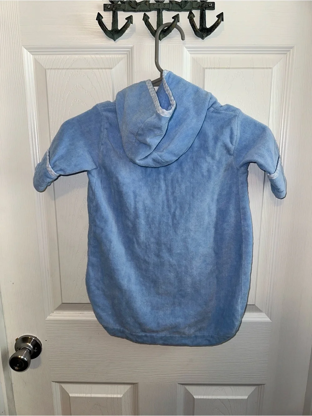 Baby Blue Hooded Towel Sack with Duck Embroidery
